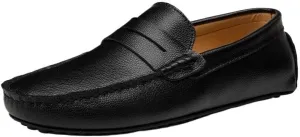 Men's Loafers Driving Shoes Lightweight Vegan Leather Slip-ons with Stitching Details, Comfortable Flexible for Fashion Weddings