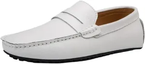 Men's Loafers Driving Shoes Lightweight Vegan Leather Slip-ons with Stitching Details, Comfortable Flexible for Fashion Weddings