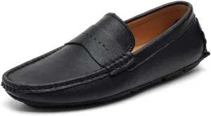 Men's Loafers Shoes Round Toe Nubuck Leather Penny Driving Loafers Lightweight Resistant Anti-Slip Classic Prom Slip On