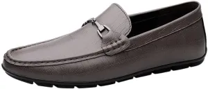 Men's Loafers – Solid Color PU Leather Driving Shoes with Stitching Details, Comfortable Anti-Slip, Flat Heel, Slip-On for Casual, Walking, and Wedding Wear