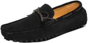Men's Nubuck Leather Loafers - Lightweight Slip-Resistant Driving Shoes, Anti-Slip Boat Shoes for Fashion, Party, and Casual Wear