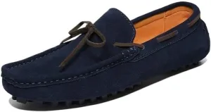Men's Nubuck Leather Loafers - Lightweight Slip-Resistant Driving Shoes, Anti-Slip Boat Shoes for Fashion, Party, and Casual Wear