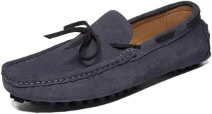 Men's Nubuck Leather Loafers - Lightweight Slip-Resistant Driving Shoes, Anti-Slip Boat Shoes for Fashion, Party, and Casual Wear