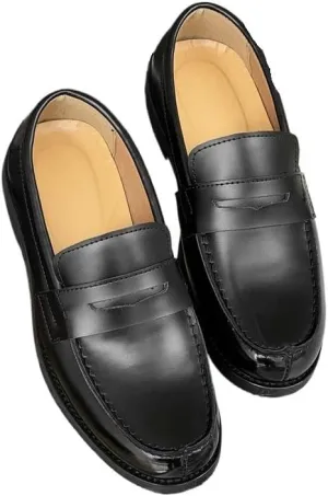 Men's Patent Leather Slip-on Dress Shoes Classic Round Toe Shiny Checkered Comfortable Dress Loafers(10)