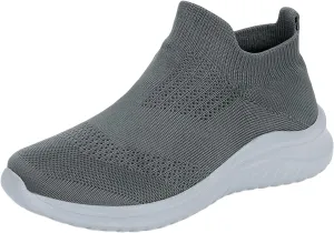 Men's Reathable Stretch Canvas Shoes Breathable Elastic Fly Woven Mesh Sneaker Hook and Loop Orthopedic Sneakers