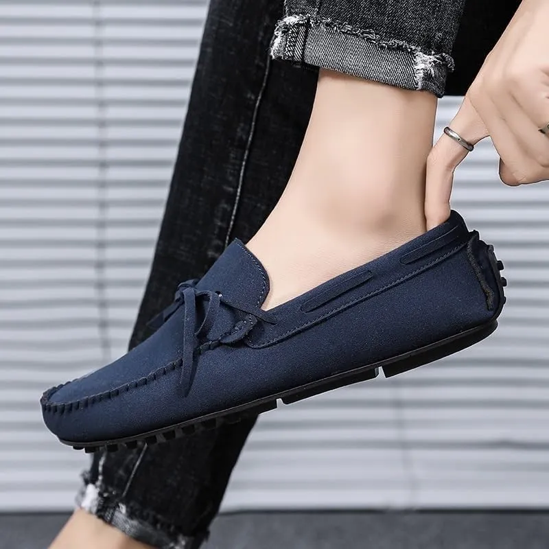 Men's Round Toe PU Leather Loafers - Lightweight Driving Shoes, Flexible & Slip-Resistant for Prom, Walking, and Casual Wear