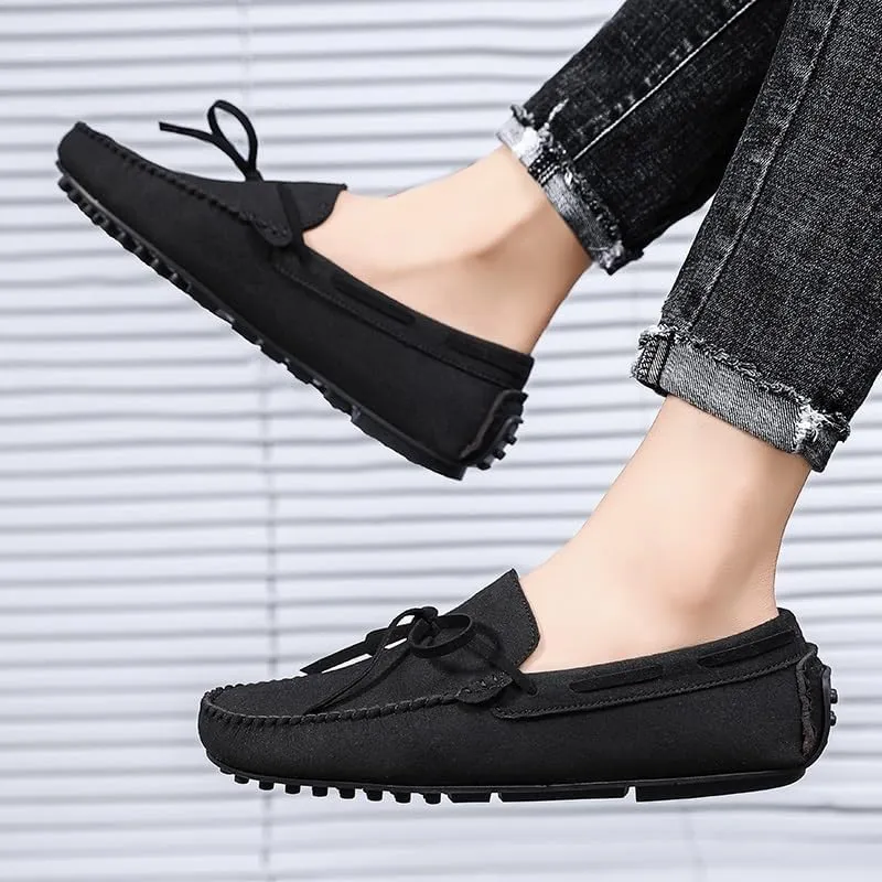 Men's Round Toe PU Leather Loafers - Lightweight Driving Shoes, Flexible & Slip-Resistant for Prom, Walking, and Casual Wear