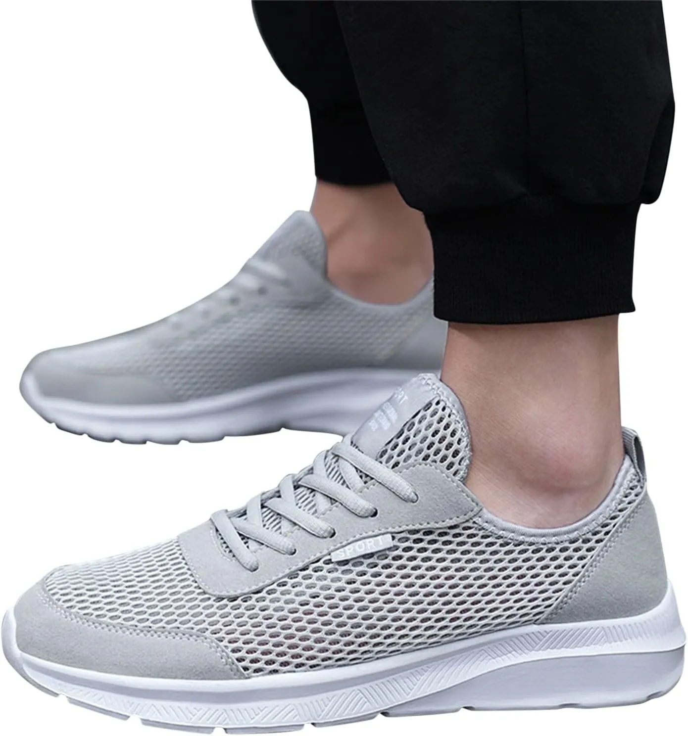 Men's Running Shoes Casual Slip on Walking Tennis Gym Sneakers Lightweight Breathable Mesh Workout Sports Sneakers