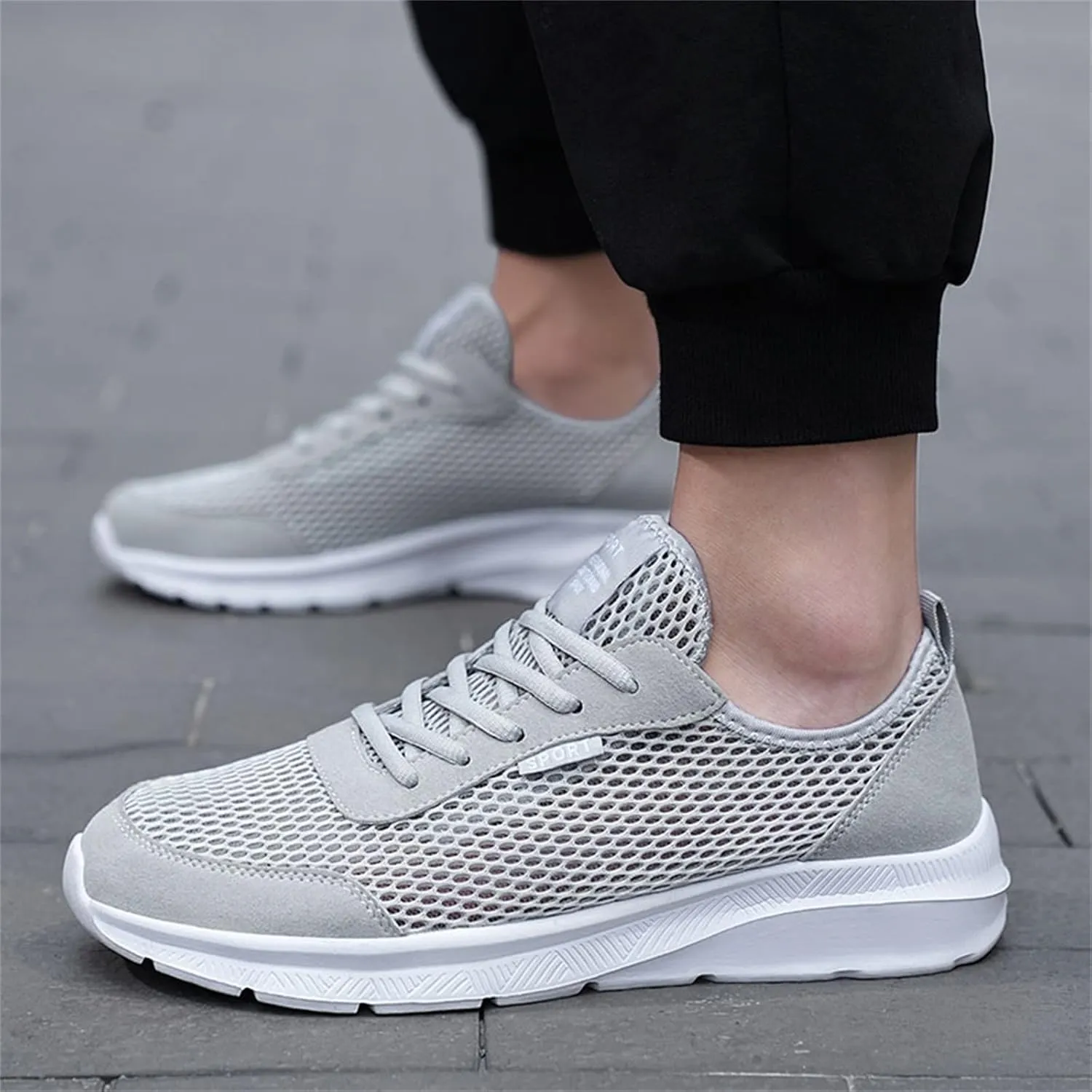 Men's Running Shoes Casual Slip on Walking Tennis Gym Sneakers Lightweight Breathable Mesh Workout Sports Sneakers