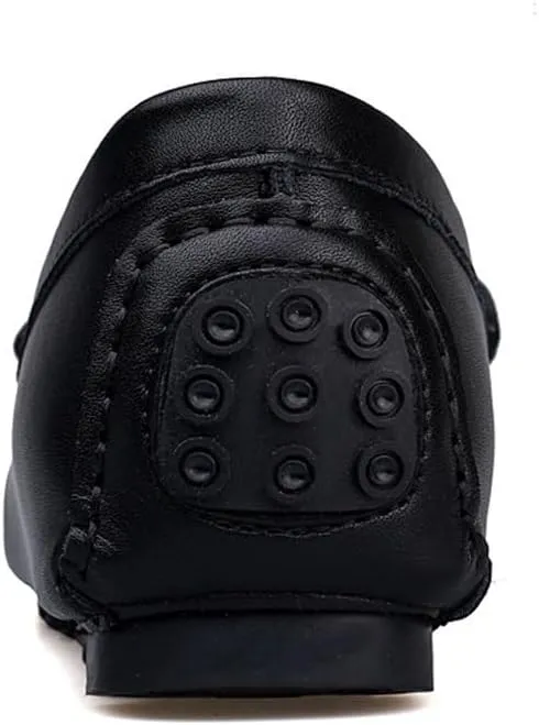Men's Simple Loafers Leather Anti-Slip Flexible Lightweight Fashion Slip On Walking Driving Shoes