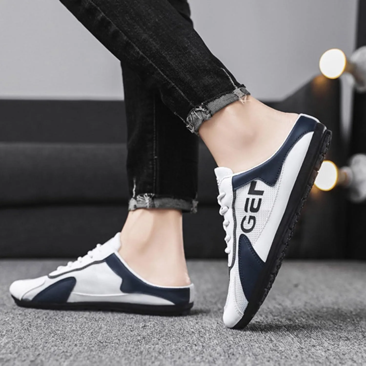 Mens Slip On New Spring Men's Shoes All Casual Shoes Lazy Slip Ons and Half Slippers