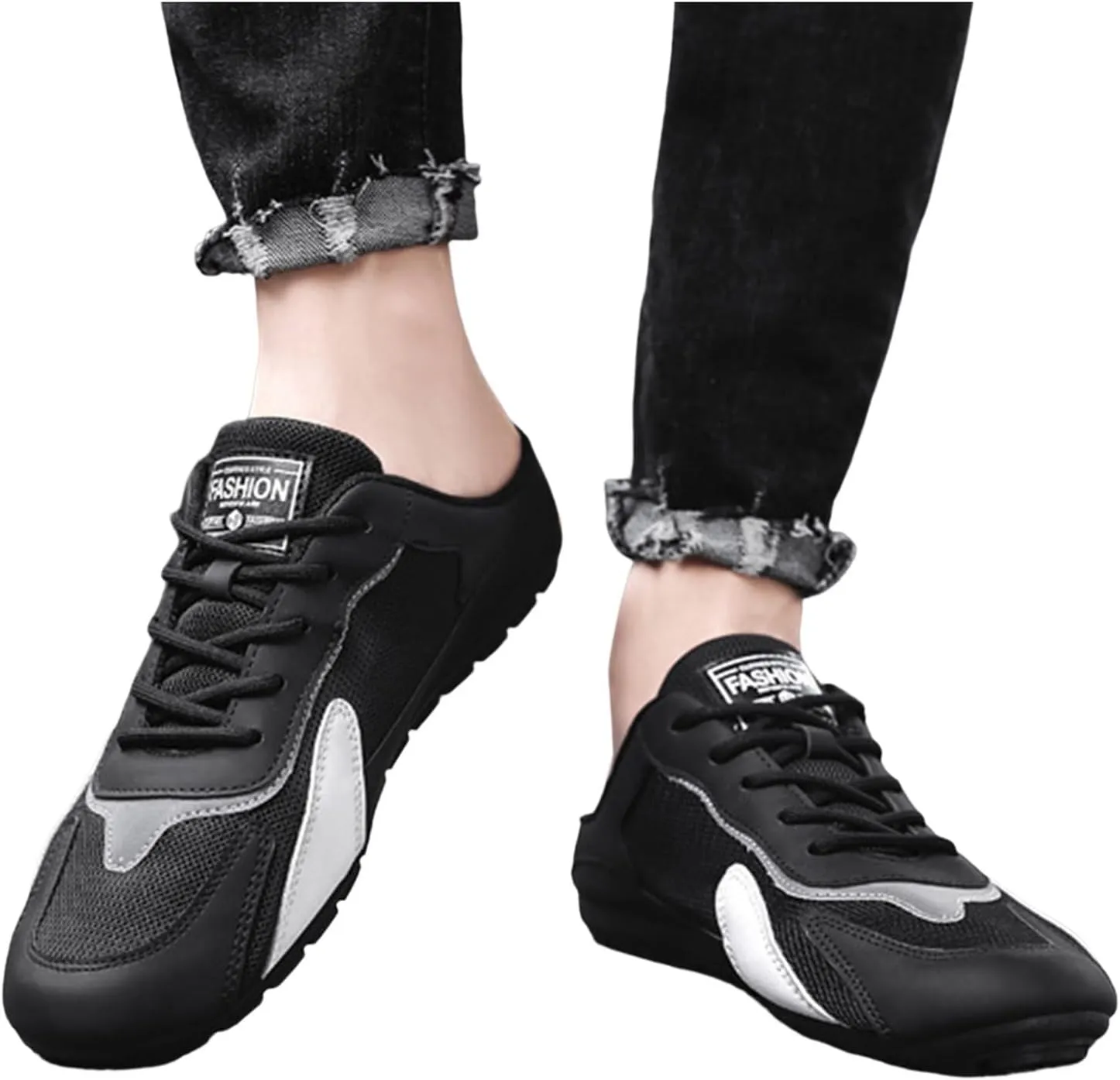 Mens Slip On Spring New Men's Shoes Korean Trendy All Casual Shoes Lazy Half Slip On Toe Men