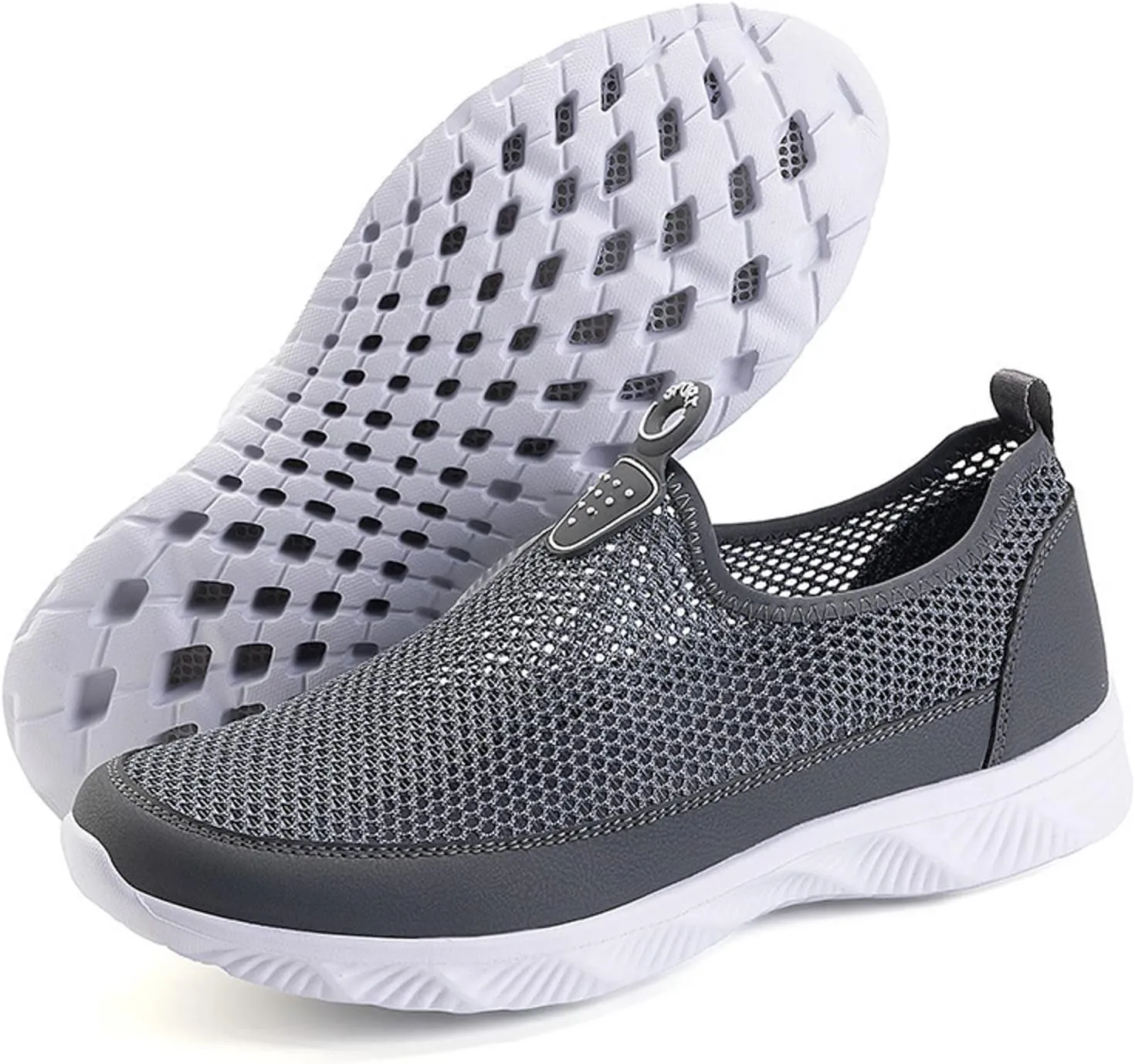 Mens Slip on Ultra Lightweight Walking Shoes Non Slip Summer Breathable Water Friendly Mesh Running Shoes Comfort Tennis Workout Gym Sneakers with All Day Comfortable Sole for Daily Work
