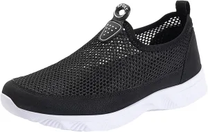 Mens Slip on Ultra Lightweight Walking Shoes Non Slip Summer Breathable Water Friendly Mesh Running Shoes Comfort Tennis Workout Gym Sneakers with All Day Comfortable Sole for Daily Work