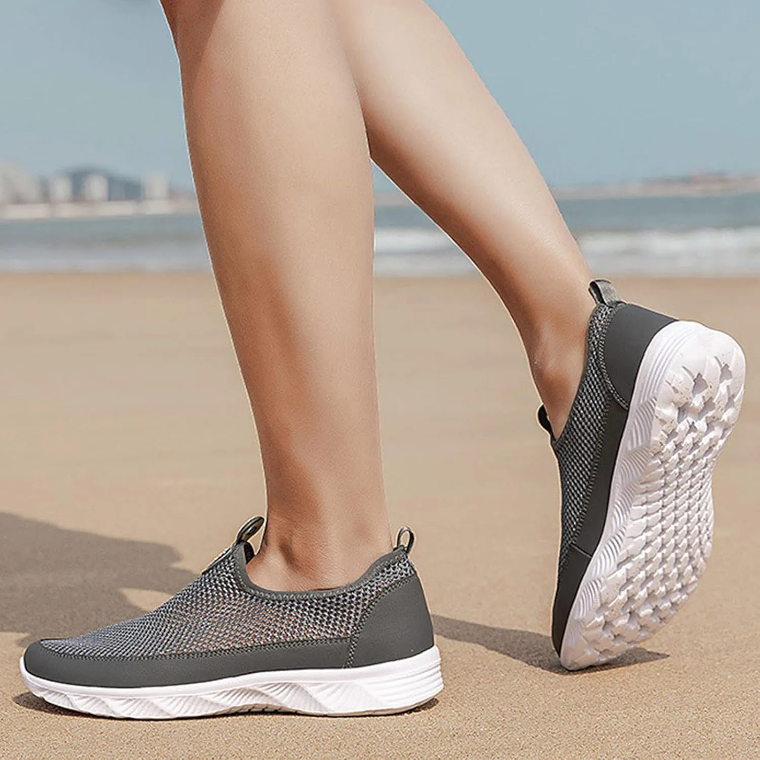Mens Slip on Ultra Lightweight Walking Shoes Non Slip Summer Breathable Water Friendly Mesh Running Shoes Comfort Tennis Workout Gym Sneakers with All Day Comfortable Sole for Daily Work