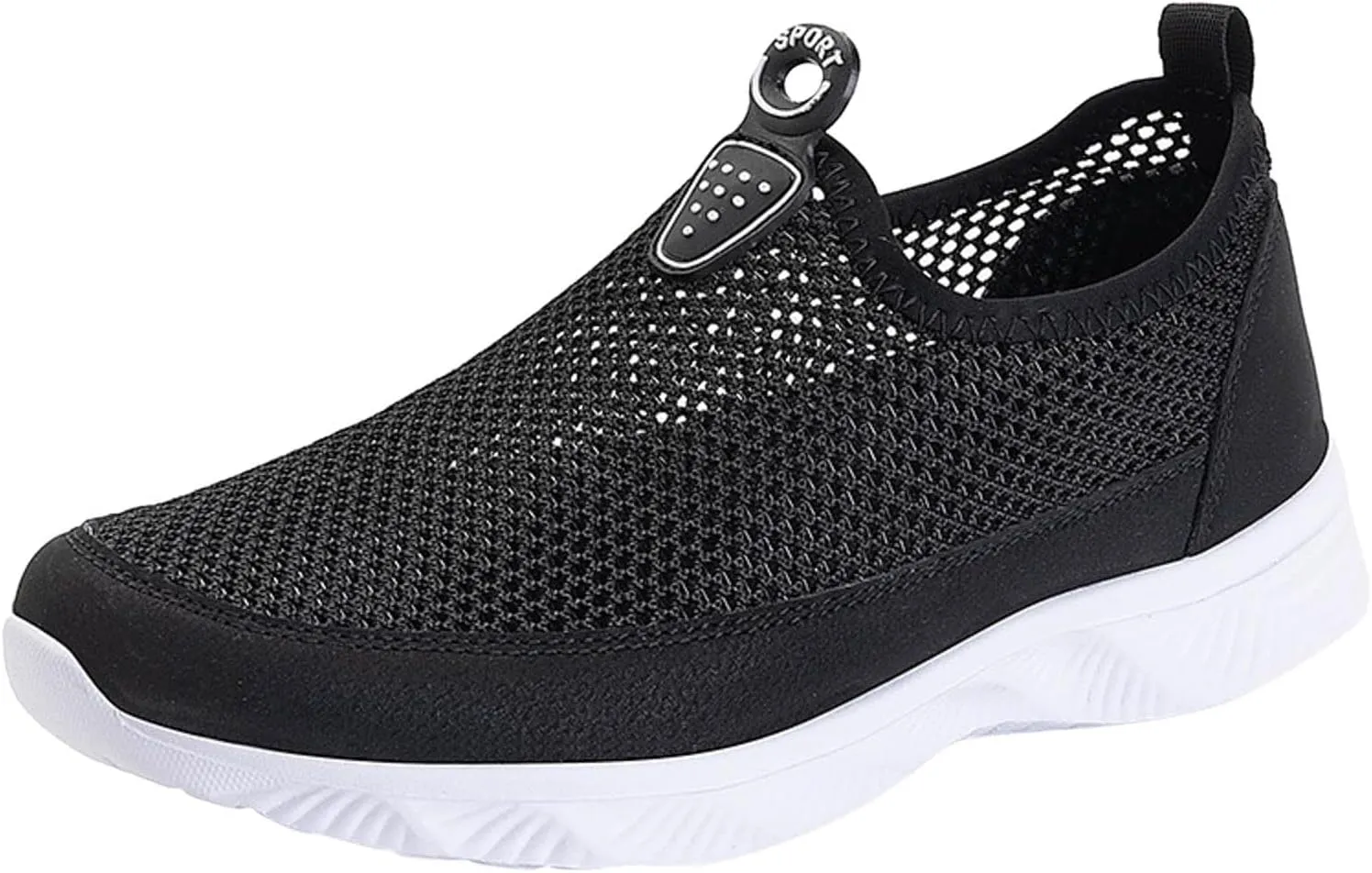 Mens Slip on Ultra Lightweight Walking Shoes Non Slip Summer Breathable Water Friendly Mesh Running Shoes Comfort Tennis Workout Gym Sneakers with All Day Comfortable Sole for Daily Work