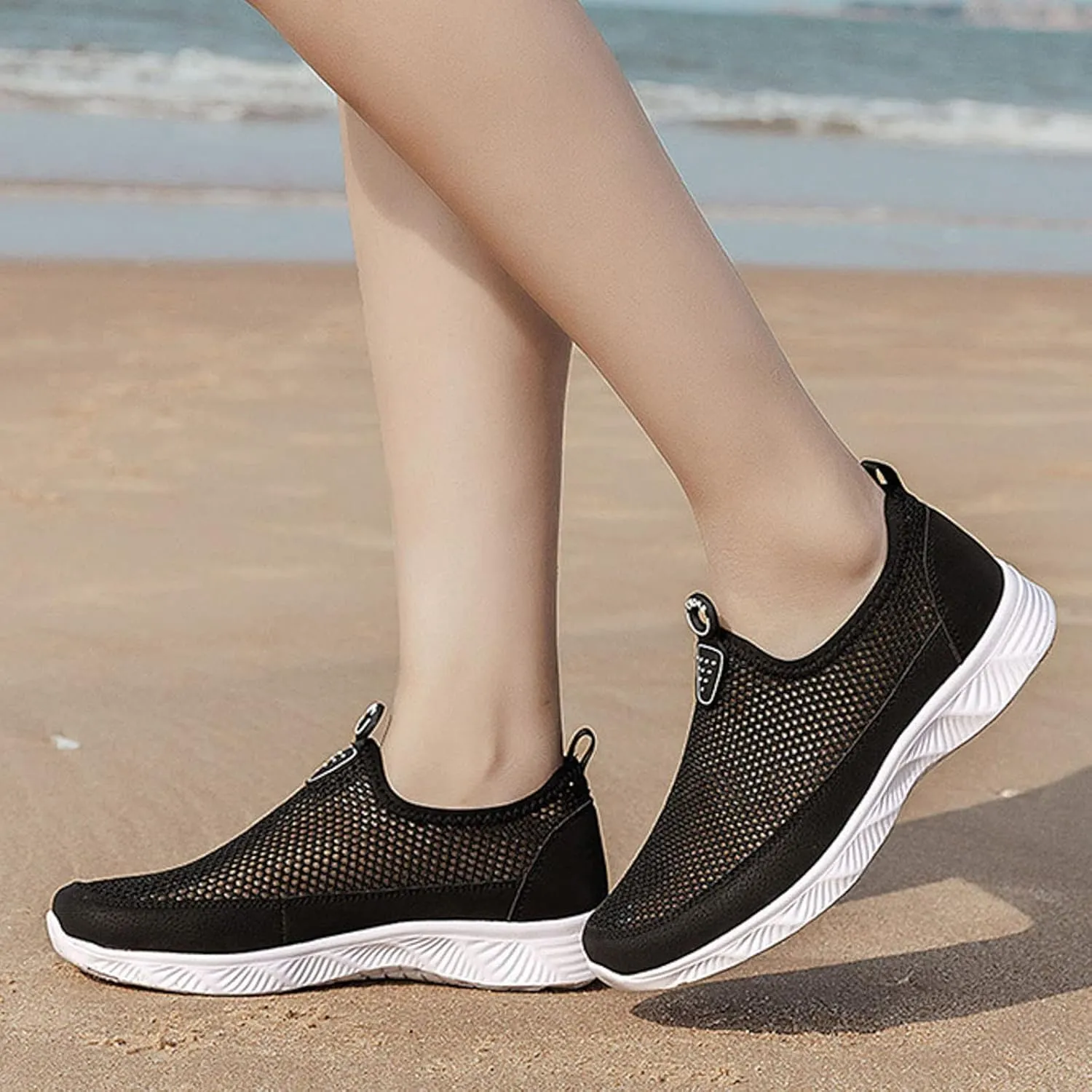 Mens Slip on Ultra Lightweight Walking Shoes Non Slip Summer Breathable Water Friendly Mesh Running Shoes Comfort Tennis Workout Gym Sneakers with All Day Comfortable Sole for Daily Work