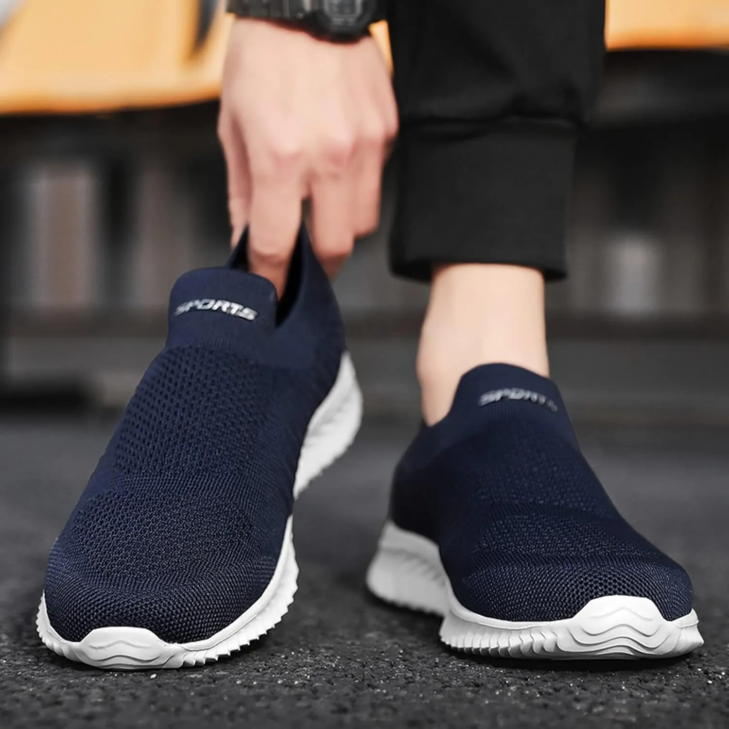 Mens Slip On Walking Shoes Running Shoes Trainers Athletic Gym Fitness Sport Sneakers Non Slip Breathable Mesh Workout Fashion Breathable All Day Comfortable Arch Support Sneakers