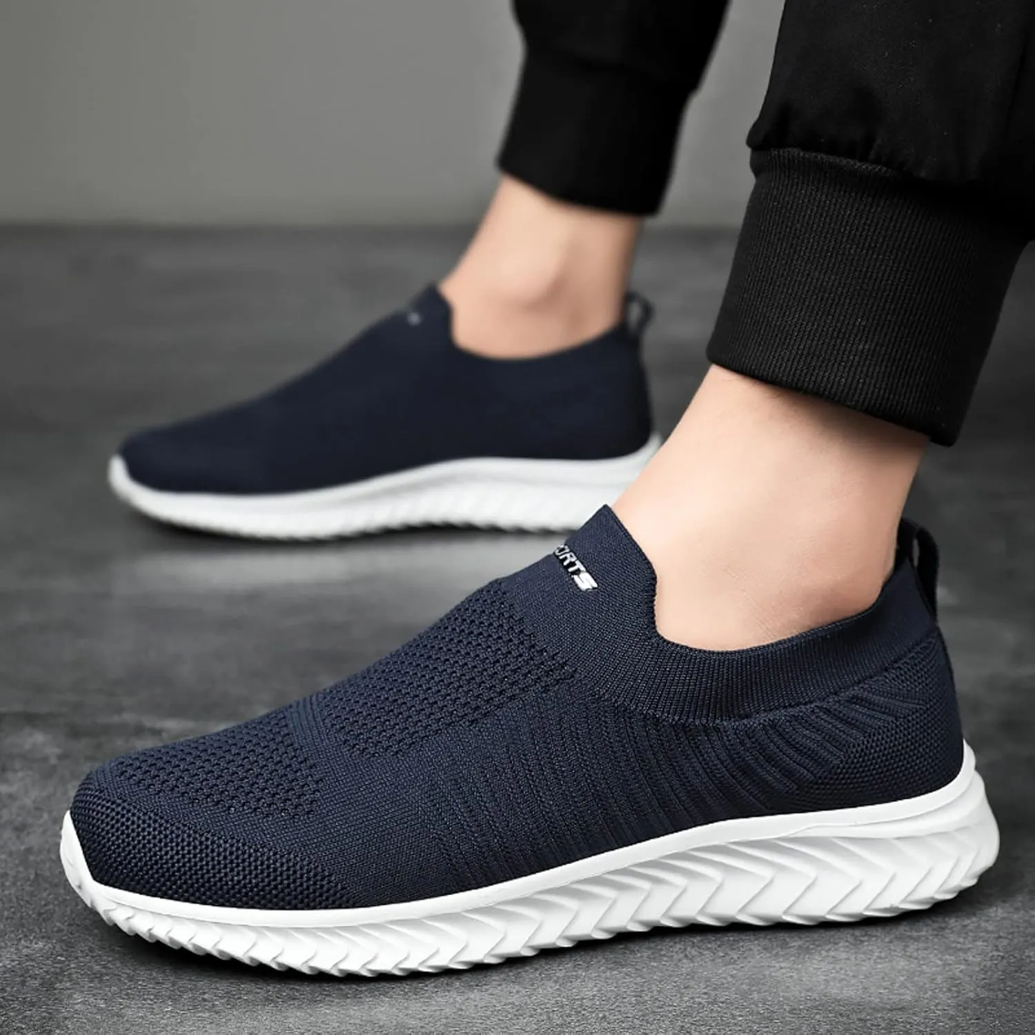 Mens Slip On Walking Shoes Running Shoes Trainers Athletic Gym Fitness Sport Sneakers Non Slip Breathable Mesh Workout Fashion Breathable All Day Comfortable Arch Support Sneakers
