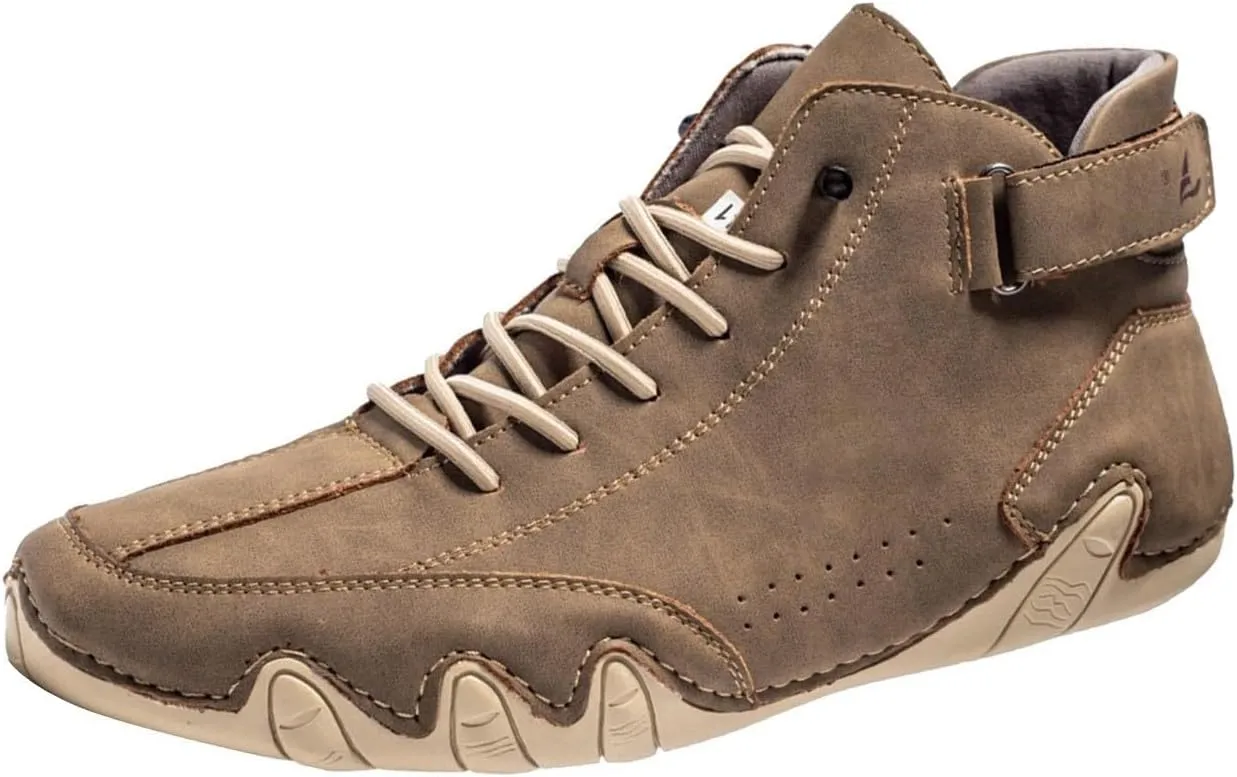 Men's Slip Shoes Couple's New Foreign Trade High Top Boots Men And Women Leisure Short Boots Trend Breathable Leather