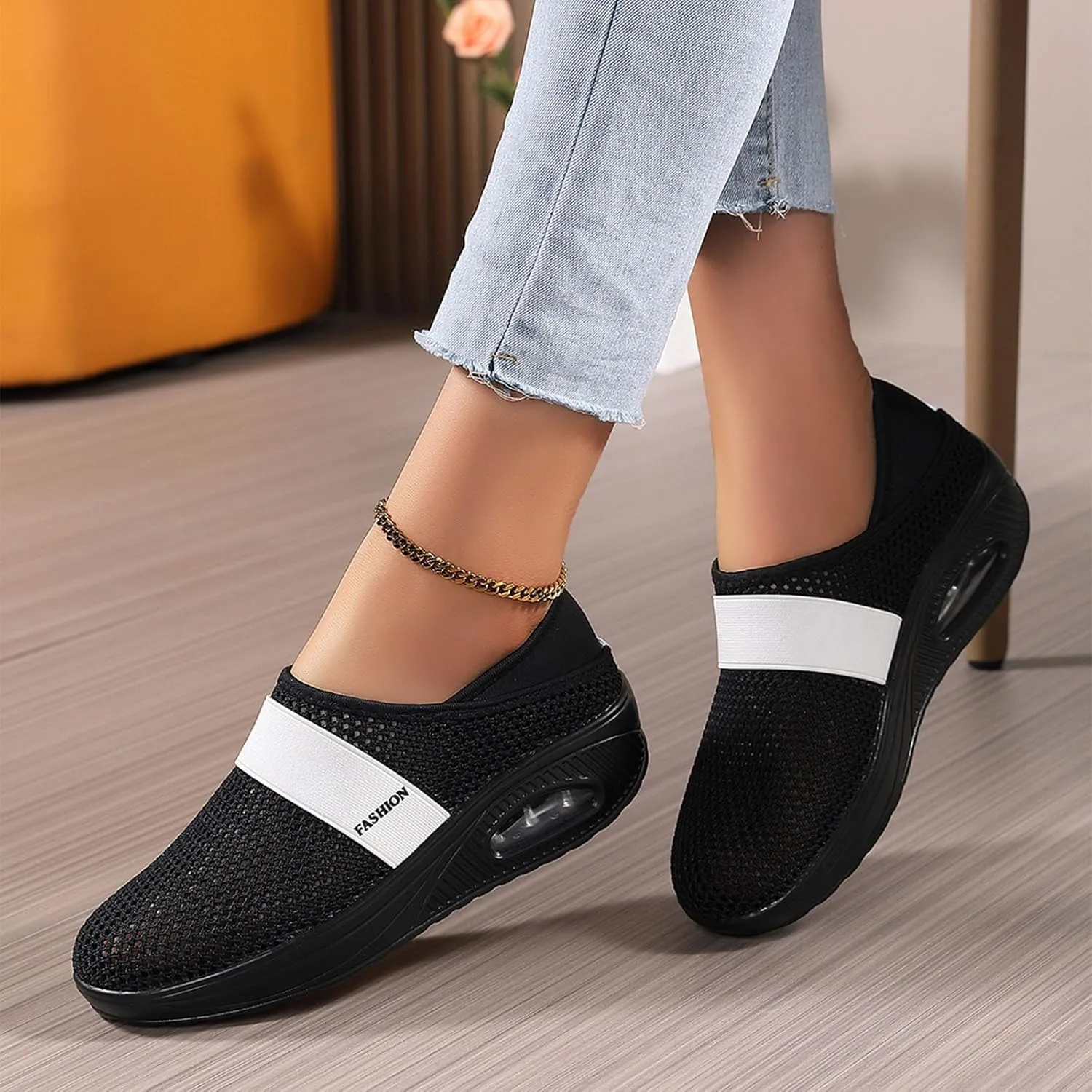 Men's Sneakers Womens Slip On Shoes Work Non Slip Sneakers Walking Shoes