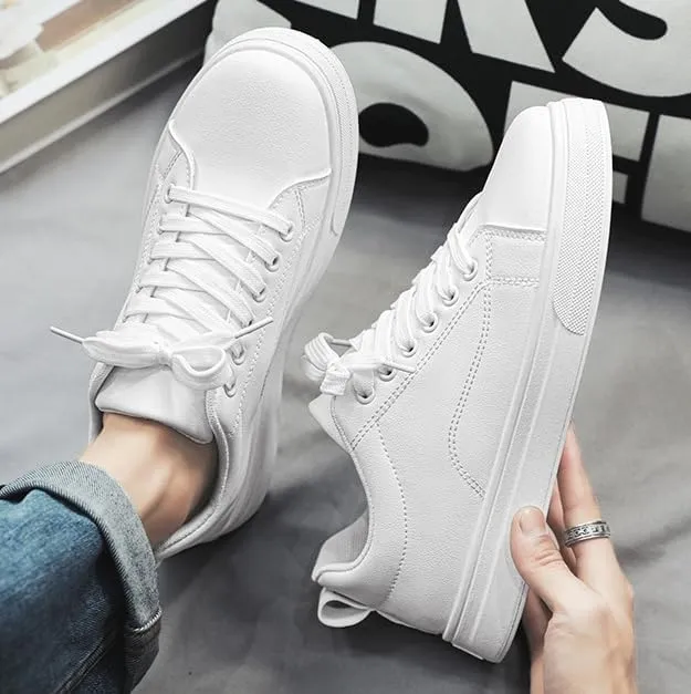 Men's Solid Skate Sheoes, Wear-Resistant Non Slip Lace-up Shoes for Outdoor Caual, Men's Street Style Footwear Comfortable Walking Shoes