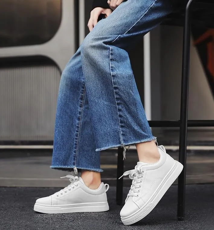 Men's Solid Skate Sheoes, Wear-Resistant Non Slip Lace-up Shoes for Outdoor Caual, Men's Street Style Footwear Comfortable Walking Shoes