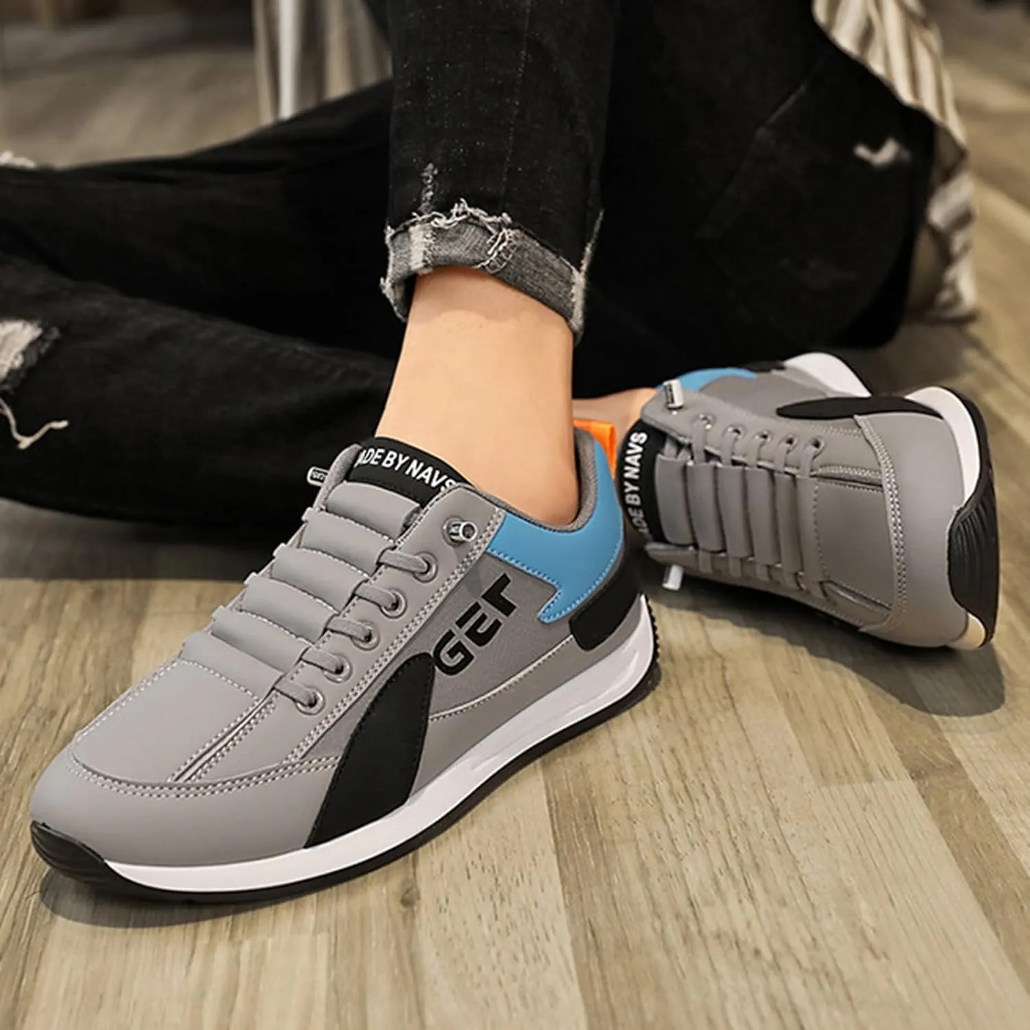 Men's Sport Breathable Mesh Shoes Casual Sneaker Mesh Breathable Walking Shoe Lightweight Elderly Slip On Shoes