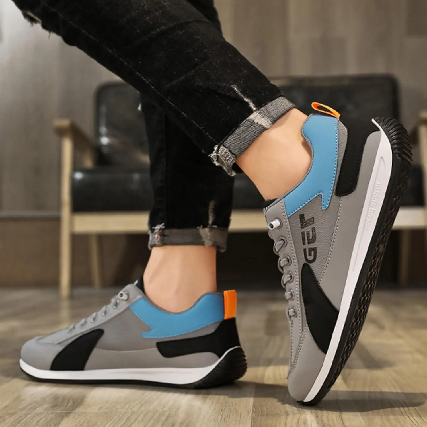 Men's Sport Breathable Mesh Shoes Casual Sneaker Mesh Breathable Walking Shoe Lightweight Elderly Slip On Shoes