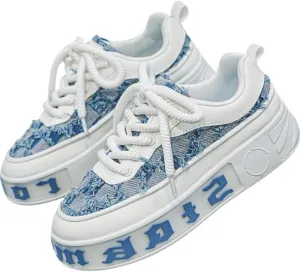 Men's Street Style Skate Shoes, Comfy Non Slip Casual Up Sneakers Outdoor Activities