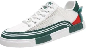 Men's Striped Color Block Skateboard Shoes - Lace Up Breathable Sneakers for Outdoor Walking Wandering Street Jogging