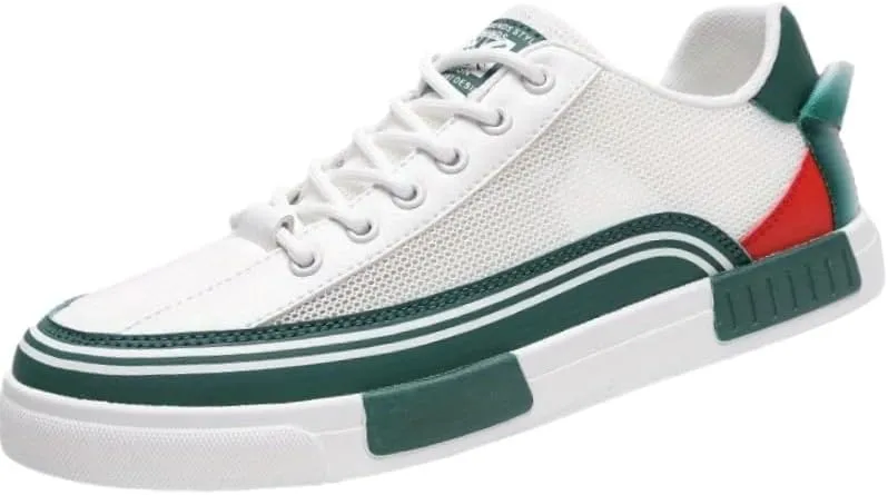 Men's Striped Color Block Skateboard Shoes - Lace Up Breathable Sneakers for Outdoor Walking Wandering Street Jogging