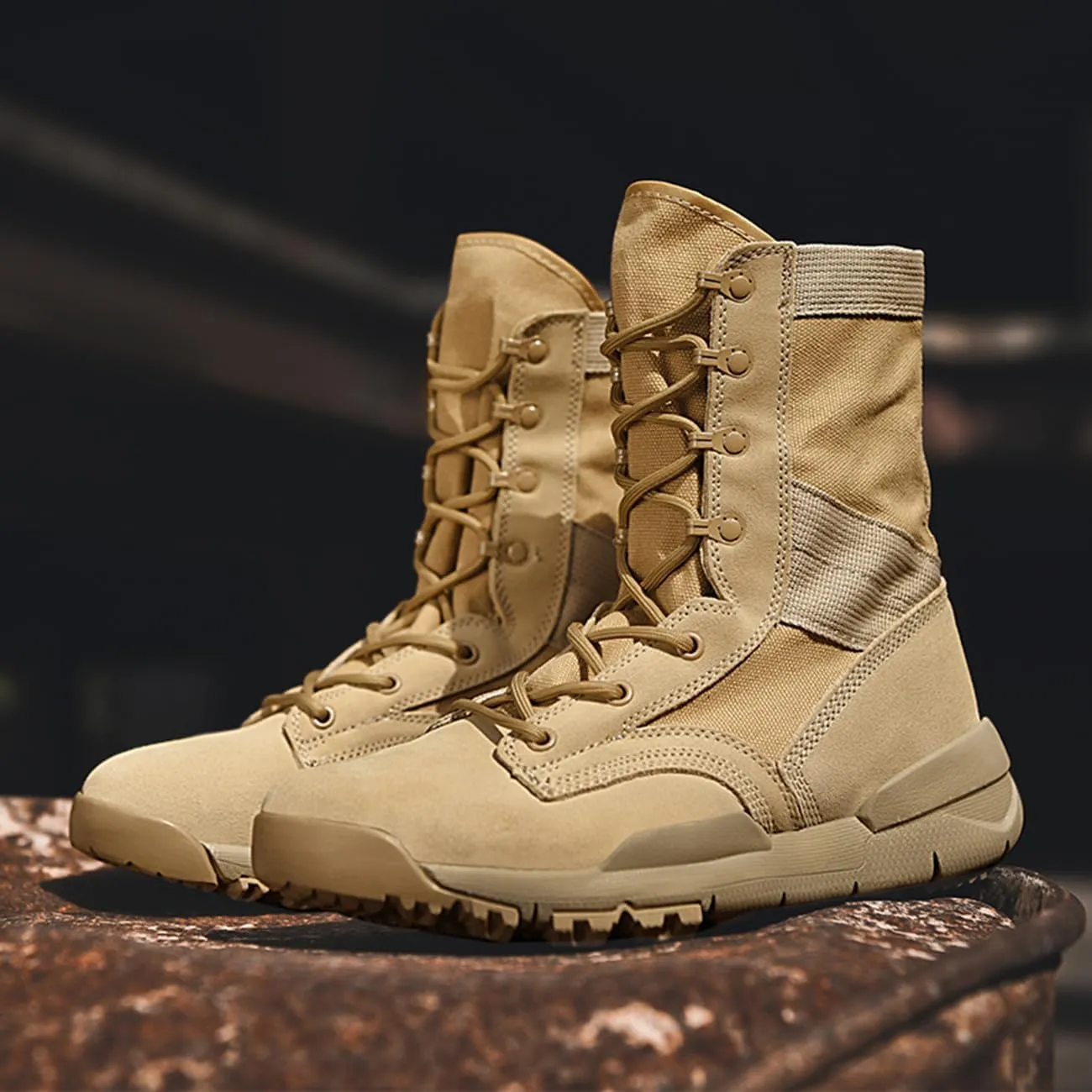 Men's Tactical Boots Military Work Combat Boots Outdoor High Top Lightweight Hiking Boots