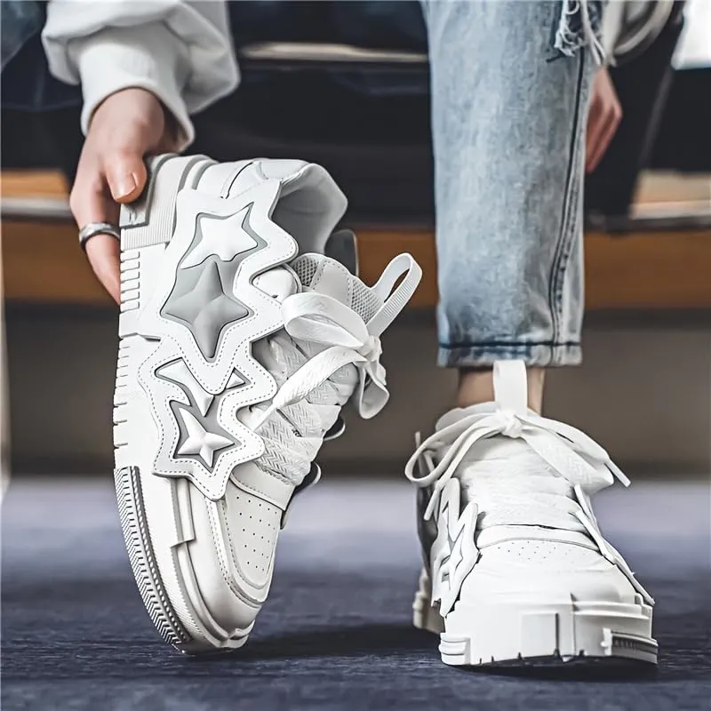 Men's Trendy Colour Block Platform Skate Shoes, Non-Slip Lace-Up Sneakers for Casual Street Style and Outdoor Activities