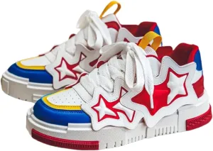 Men's Trendy Colour Block Platform Skate Shoes, Non-Slip Lace-Up Sneakers for Casual Street Style and Outdoor Activities
