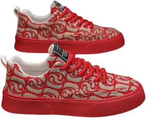 Men's Trendy Street Style Breathable Skateboard Shoes, Comfy Non Slip Lace Up EVA Sneakers for Men's Outdoor Activities
