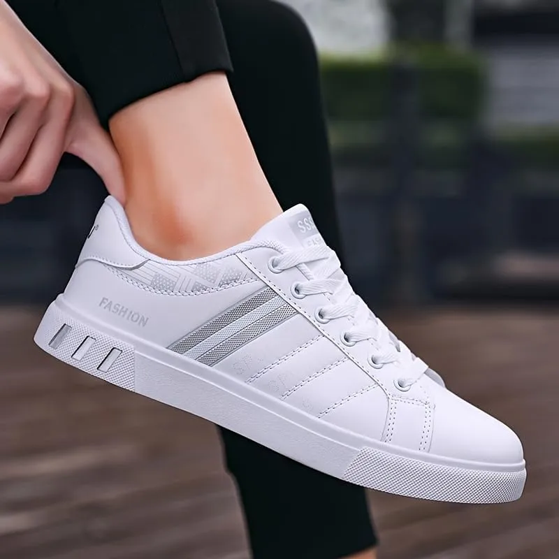 Men's Trendy Street Style Low Top Skateboard Shoes, Comfy Non Slip Lace Up Durable Sneakers for Men's Outdoor Activities
