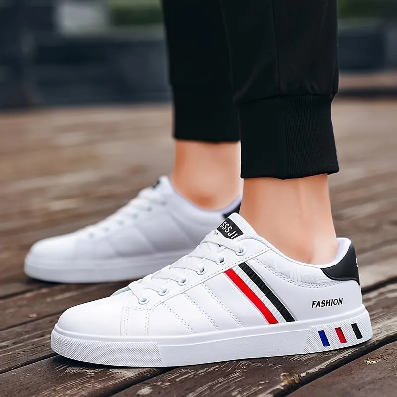 Men's Trendy Street Style Low Top Skateboard Shoes, Comfy Non Slip Lace Up Durable Sneakers for Men's Outdoor Activities