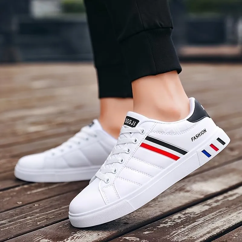 Men's Trendy Street Style Low Top Skateboard Shoes, Comfy Non Slip Lace Up Durable Sneakers for Men's Outdoor Activities