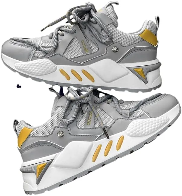 Men's Trendy Street Style Skate Shoes, Comfy Non Slip Lace Up Casual Sneakers for Men's Outdoor Activities