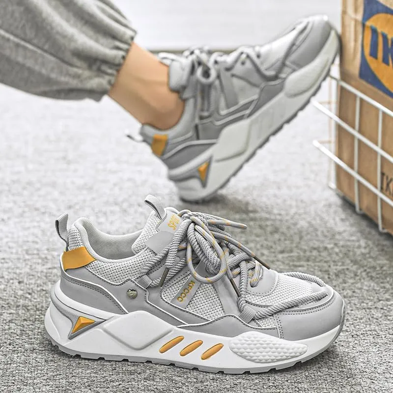 Men's Trendy Street Style Skate Shoes, Comfy Non Slip Lace Up Casual Sneakers for Men's Outdoor Activities
