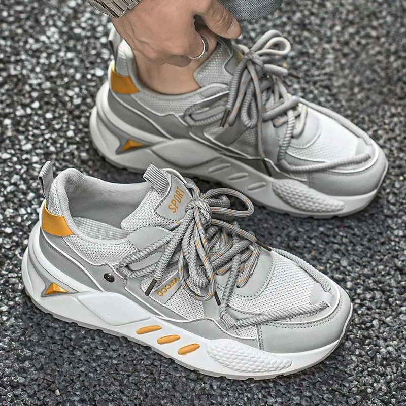 Men's Trendy Street Style Skate Shoes, Comfy Non Slip Lace Up Casual Sneakers for Men's Outdoor Activities