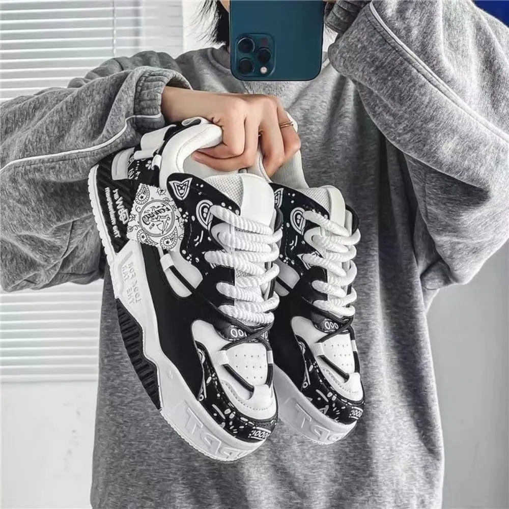 Men's Trendy Stylish Sneakers - Comfortable and Durable for Street Style and Skateboarding - Fashion Trendy Design