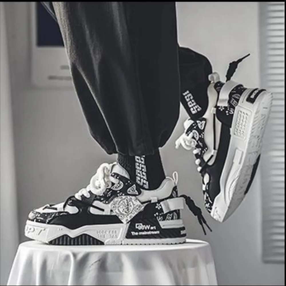 Men's Trendy Stylish Sneakers - Comfortable and Durable for Street Style and Skateboarding - Fashion Trendy Design