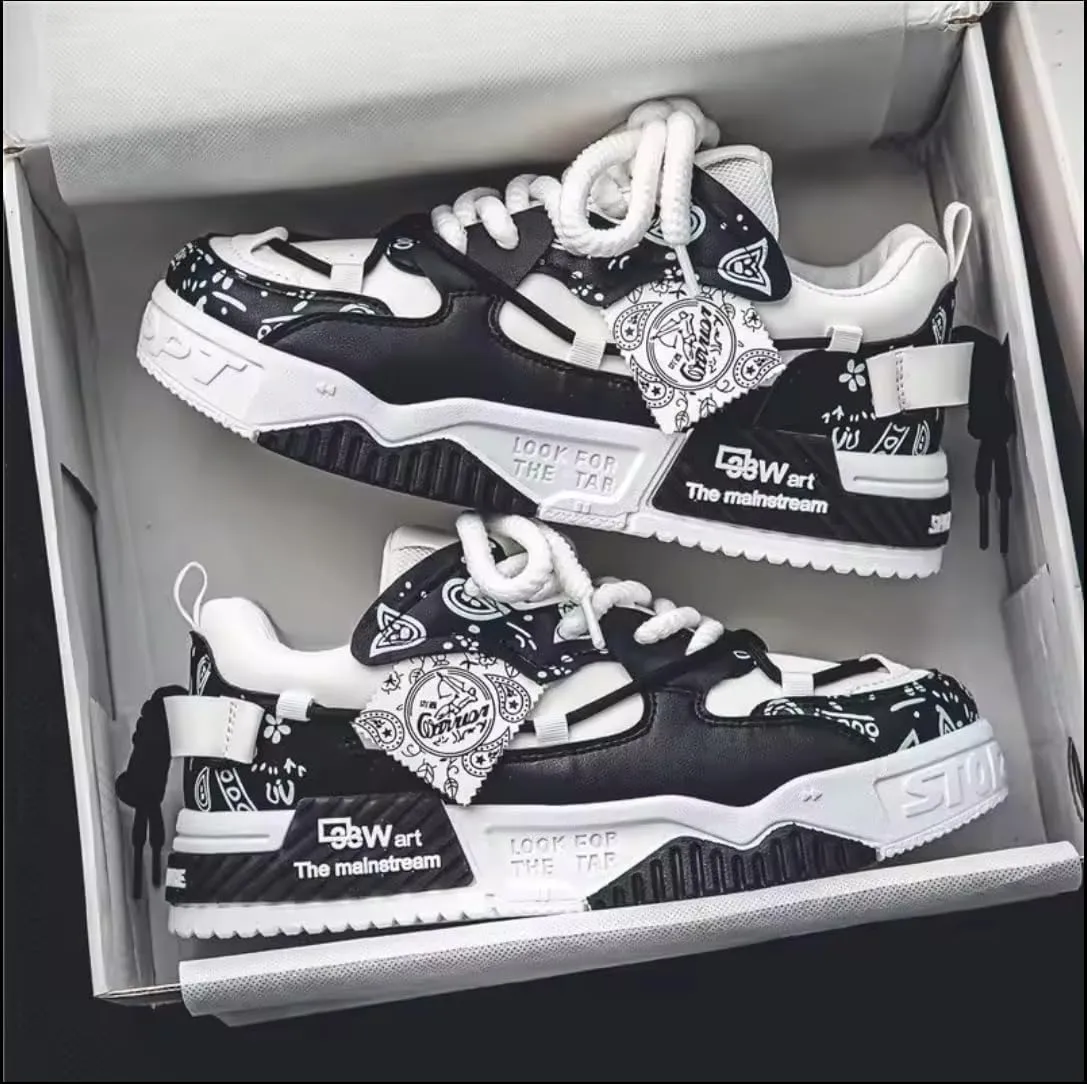 Men's Trendy Stylish Sneakers - Comfortable and Durable for Street Style and Skateboarding - Fashion Trendy Design