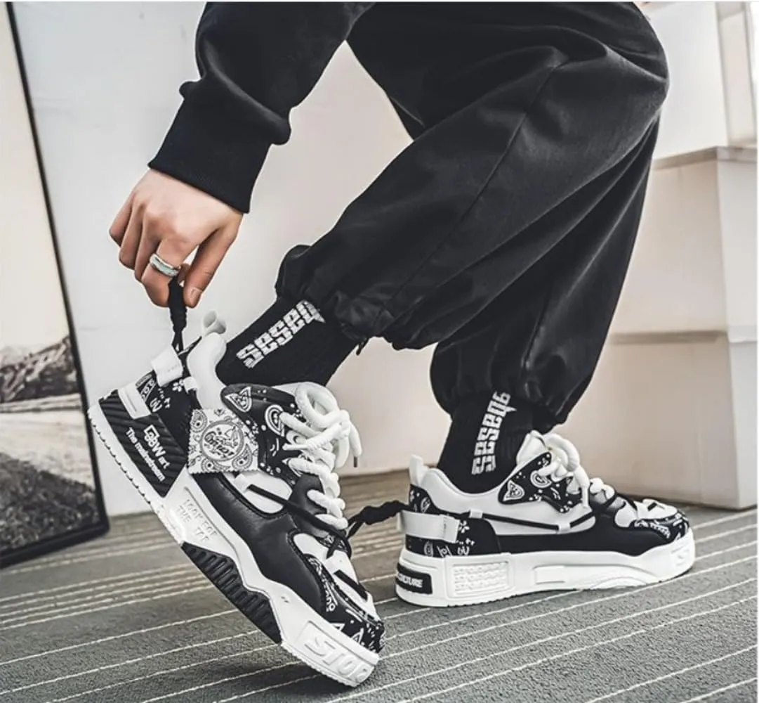 Men's Trendy Stylish Sneakers - Comfortable and Durable for Street Style and Skateboarding - Fashion Trendy Design