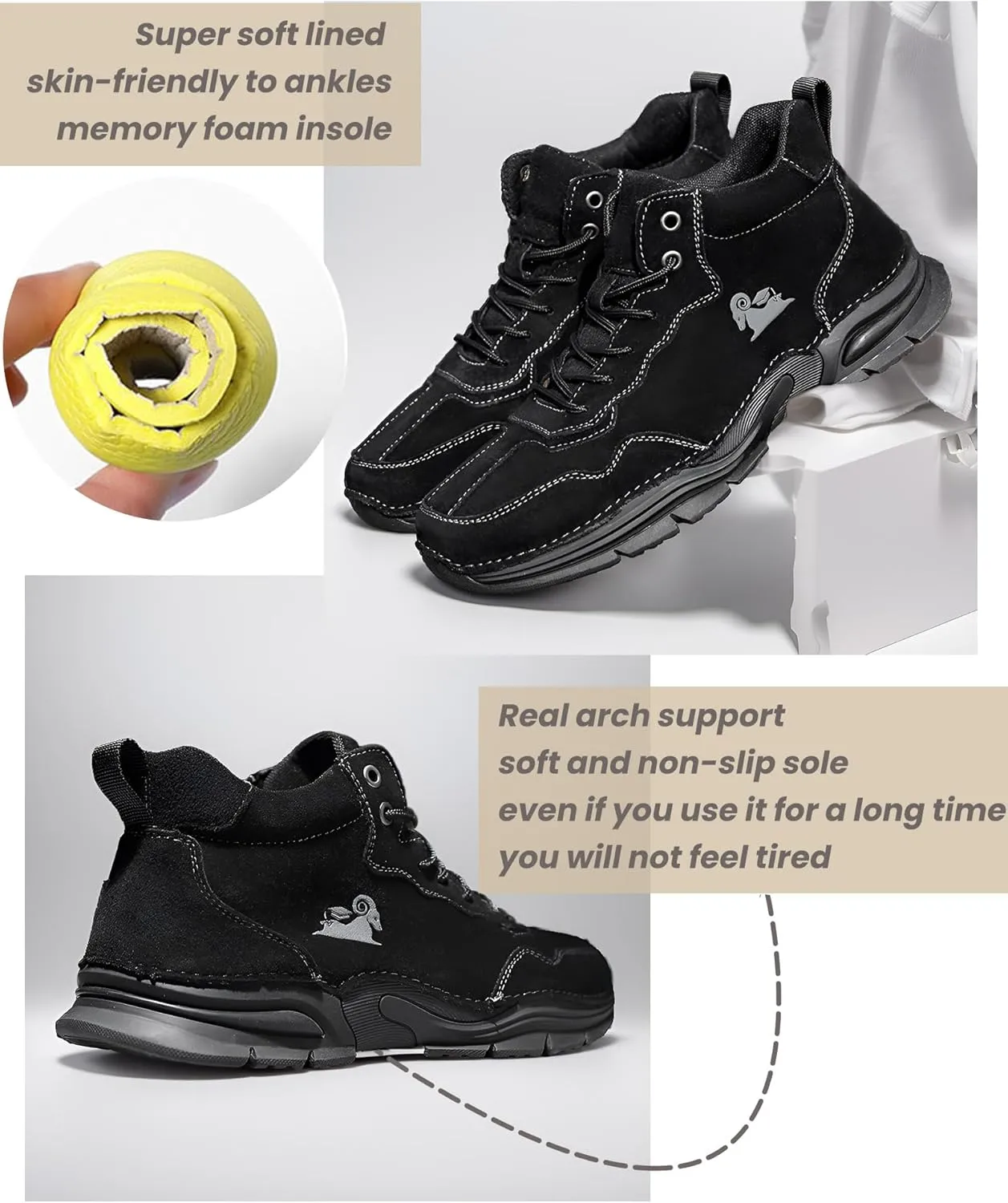 Men's Ultracross Outdoor Tactical Travel Shoes Winter Warm High-top Bootie Insulated Waterproof Fashion Hiking Boots