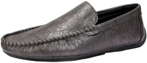 Men's Vegan Leather Loafers - Round Toe Comfortable Lightweight Driving Shoes, Slip-On Resistant for Casual & Party Wear
