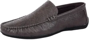Men's Vegan Leather Loafers - Round Toe Driving Shoes, Lightweight Flexible Slip-Resistant Perfect for Parties and Everyday Wear