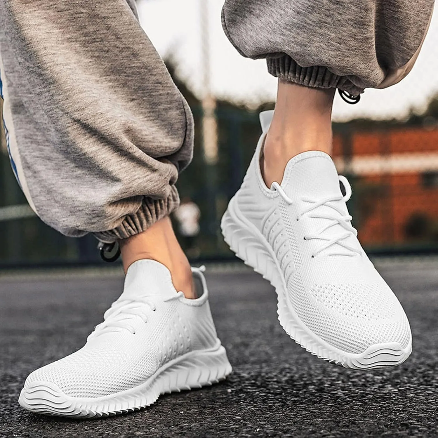Mens Walking Shoes Slip on Sneakers Mesh Breathable Running Shoes Casual Comfortable Work Shoes for Athletic Tennis